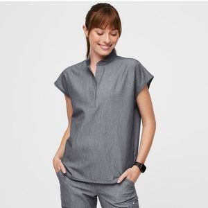 FIGS Rafaela Oversized  grey Scrub Top XS